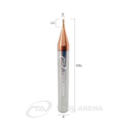 722602 Фреза твердосплавная сферическая D1,5x3x50x6xZ2 GS-M UH1206 AlTiSiN UNIHARD фото